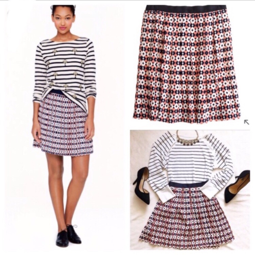 J. Crew Diamond Tile Pleated Mini Skirt